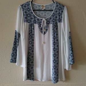 Flowy Boho Top Sheer White